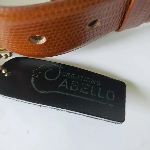 Creations Cabello Mens  Tan Leather Belt Size 38. - Picture 7 of 7